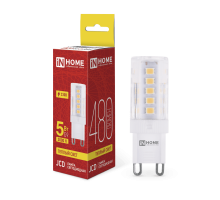 Лампа светодиодная LED-JCD 5Вт 230В G9 3000К 480Лм IN HOME