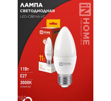 Лампа светодиодная LED-СВЕЧА-VC 11Вт 230В Е27 3000К 1050Лм IN HOME