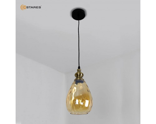 Светильник ZAR one OV 1xE27-160x1080-BLACK/GOLD/CLEAR-220-IP20