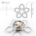 Управляемая светодиодная люстра AZALIA ICE 80W 5F-APP-530x70-CHROME/CLEAR-220-IP20