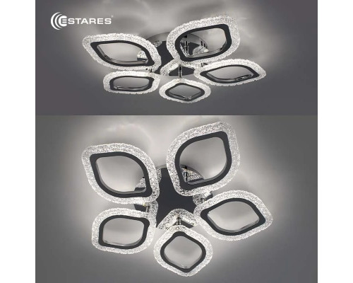 Управляемая светодиодная люстра AZALIA ICE 80W 5F-APP-530x70-CHROME/CLEAR-220-IP20