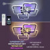 Управляемая светодиодная люстра LIKE RGB 120W 5Q-APP-560х560х100-CHROME/WHITE-220-IP20