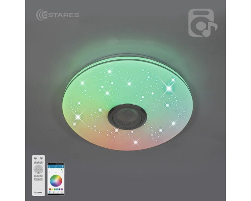 Управляемая светодиодная музыкальная люстра MUSIC RGB 40W R-APP-330-WHITE/CHROME-220-IP20