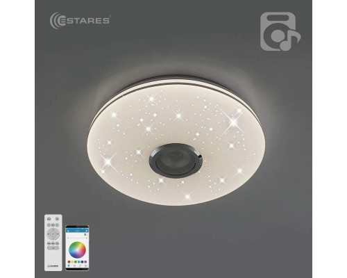 Управляемая светодиодная музыкальная люстра MUSIC RGB 25W R-APP-260-WHITE/CHROME-220-IP20