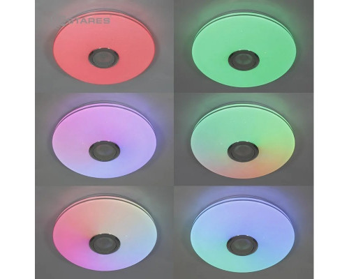 Управляемая светодиодная музыкальная люстра MUSIC RGB 40W R-APP-330-WHITE/CHROME-220-IP20