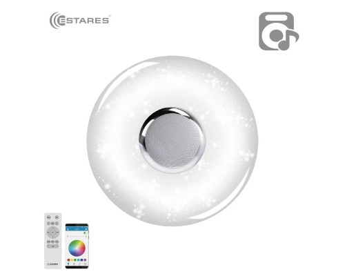 Управляемая светодиодная музыкальная люстра MUSIC RGB 40W R-APP-330-WHITE/CHROME-220-IP20