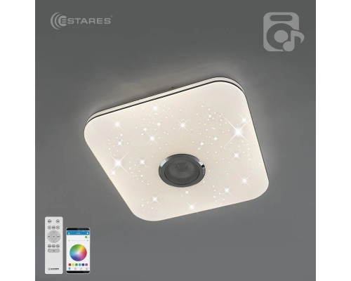 Управляемая светодиодная музыкальная люстра MUSIC RGB 40W S-APP-330-WHITE/CHROME-220-IP20