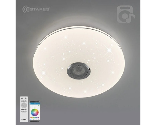 Управляемая светодиодная музыкальная люстра MUSIC RGB 60W R-APP-390-WHITE/CHROME-220-IP20