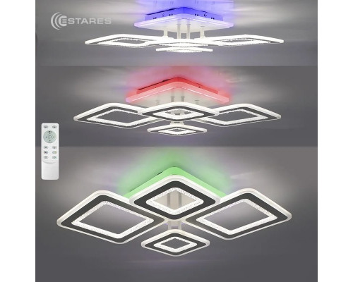 Управляемая светодиодная люстра OVAL DOUBLE RGB 120W 5S-APP-700x500x72-WHITE/WHITE/BULB-220-IP20