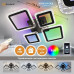 Управляемая светодиодная люстра OVAL ICE RGB 75W 5S-APP-725х500х93-BLACK/CLEAR-220-IP20