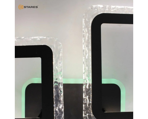 Управляемая светодиодная люстра OVAL ICE RGB 75W 5S-APP-725х500х93-BLACK/CLEAR-220-IP20