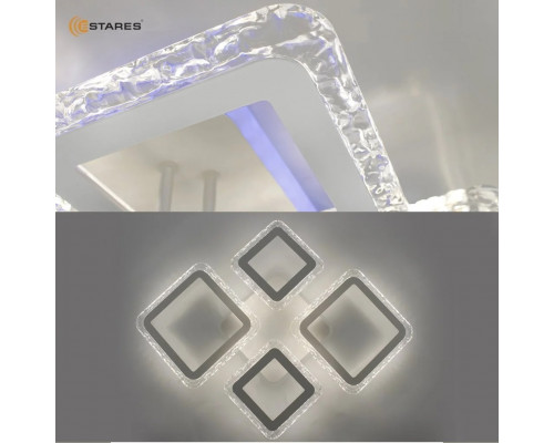Управляемая светодиодная люстра OVAL ICE RGB 75W 5S-APP-725х500х93-WHITE/CLEAR-220-IP20
