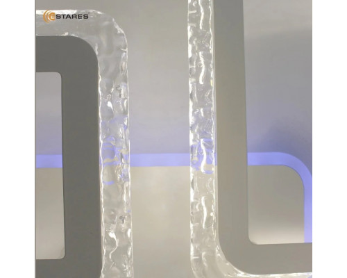 Управляемая светодиодная люстра OVAL ICE RGB 75W 5S-APP-725х500х93-WHITE/CLEAR-220-IP20