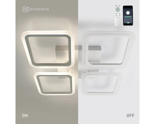 Управляемая светодиодная люстра SONNE 120W 4S-APP-550x550x70-WHITE/WHITE-220-IP20