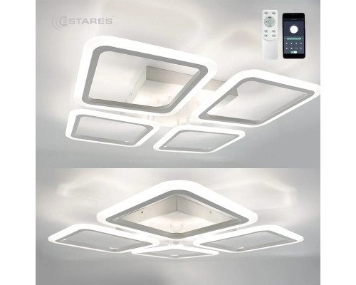 Управляемая светодиодная люстра SONNE 120W 4S-APP-550x550x70-WHITE/WHITE-220-IP20