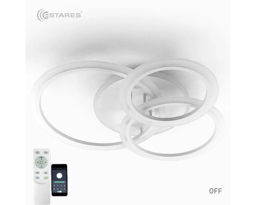 Управляемая светодиодная люстра SONNE 90W 4R-APP-600x530x120-WHITE/WHITE-220-IP20