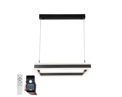 Управляемая светодиодная люстра STELLA 100WS-APP-500x500x1200-BLACK/WHITE-220-IP20