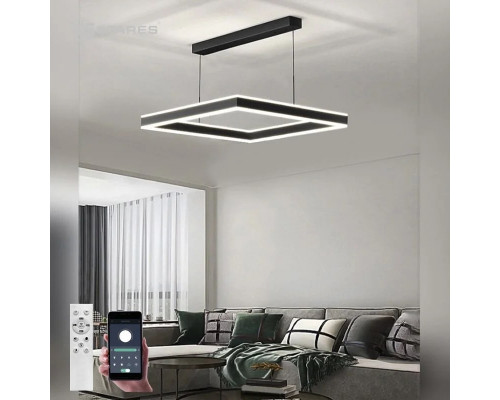 Управляемая светодиодная люстра STELLA 100WS-APP-500x500x1200-BLACK/WHITE-220-IP20