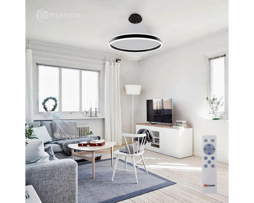 Управляемая светодиодная люстра STELLA 96W R-APP-600x1200-BLACK/WHITE-220-IP20