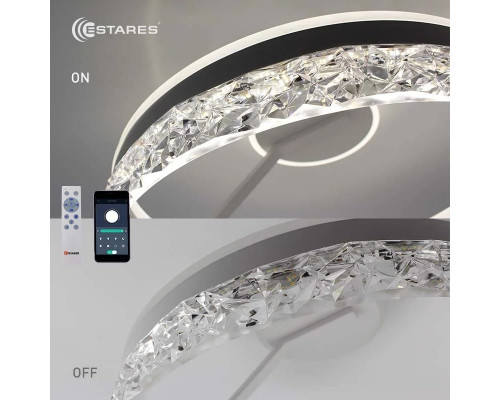 Управляемая светодиодная люстра STELLA C ICE 90W 2R-APP-500*215-WHITE/WHITE-220-IP20