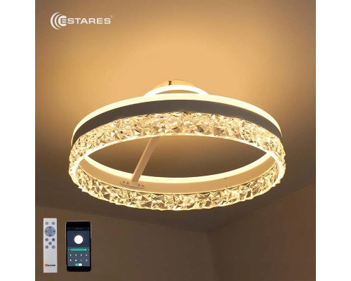 Управляемая светодиодная люстра STELLA C ICE 90W 2R-APP-500*215-WHITE/WHITE-220-IP20