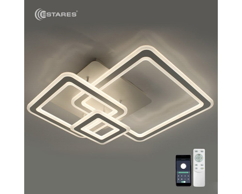 Управляемый светодиодный светильник TRIPLEX SQUARE 124W 3S-APP-596x596x146-WHITE/WHITE-220-IP20