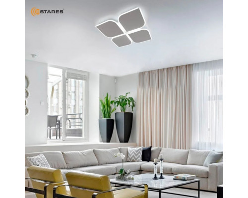 Управляемая светодиодная люстра AERO 70W 4F-ON/OFF- 455x455x57-WHITE/WHITE-220-IP20