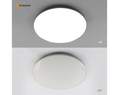 Управляемый светодиодный светильник MOON 70W R-ON/OFF-470x65-WHITE/SILVER-220-IP40