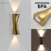 Светодиодный светильник, архитектурный, интерьерный SAVIO 6W 2L-WW-160x60x50-GOLD-220-IP54