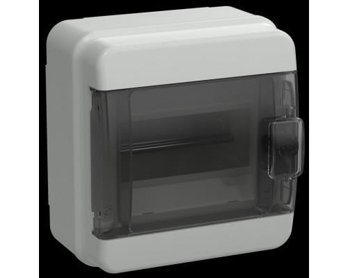 Корпус пластиковый КМПн-6 IP65 черная прозрачная дверь