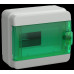 Корпус пластиковый КМПн-8 IP65 зеленая прозрачная дверь