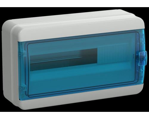 Корпус пластиковый КМПн-18 IP65 синяя прозрачная дверь