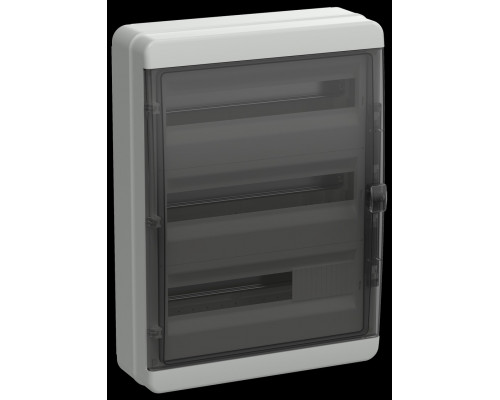 Корпус пластиковый КМПн-54 IP65 черная прозрачная дверь