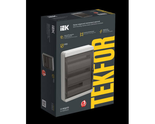 Корпус пластиковый КМПн-54 IP65 черная прозрачная дверь