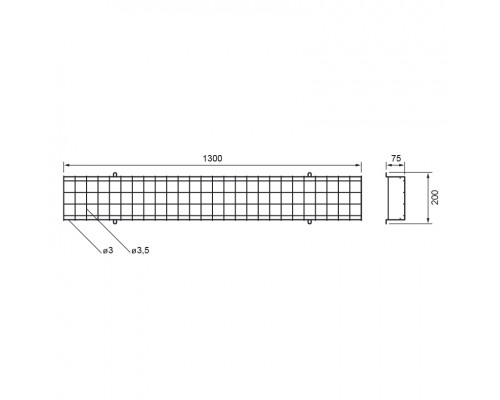 Решетка защитная WOLTA STD РЗ02-1300 1300х200х75мм 1/4