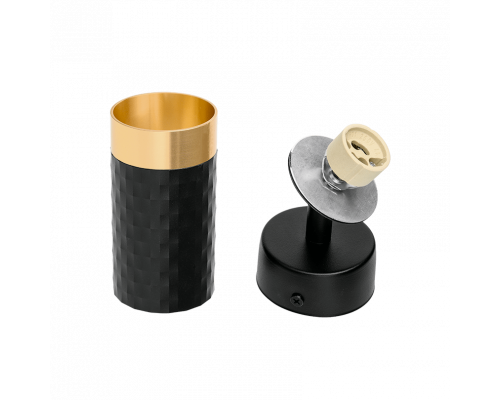 Накладной светильник WOLTA WSL-GU10/S10BG IP20 под лампу GU10 Чёрный/золото CELLA D60x170 1/50