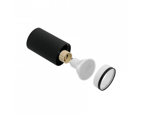 Накладной светильник WOLTA WSL-GU10/03BL под лампу GU10 IP20 Чёрный CORALLO D55x100 1/50