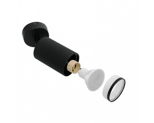 Накладной светильник WOLTA WSL-GU10/04BL под лампу GU10 IP20 Чёрный CORALLO D60x163 1/50