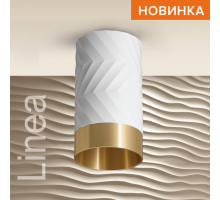 Накладной светильник WOLTA WSL-GU10/09WG IP20 под лампу GU10 Белый/золото LINEA D55x100 1/100