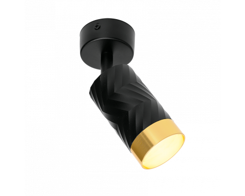 Накладной светильник WOLTA WSL-GU10/S09BG IP20 под лампу GU10 Чёрный/золото LINEA D60x170 1/50