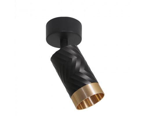 Накладной светильник WOLTA WSL-GU10/S09BG IP20 под лампу GU10 Чёрный/золото LINEA D60x170 1/50