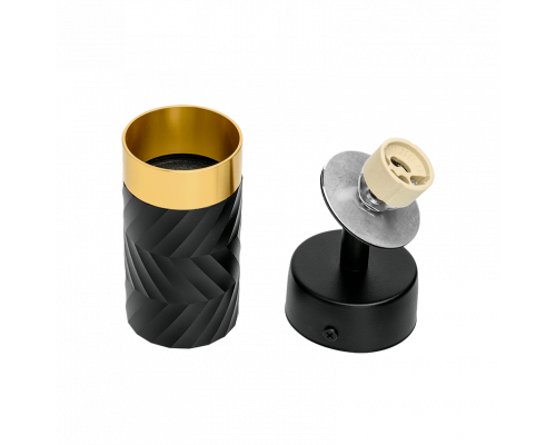 Накладной светильник WOLTA WSL-GU10/S09BG IP20 под лампу GU10 Чёрный/золото LINEA D60x170 1/50