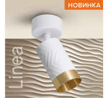Накладной светильник WOLTA WSL-GU10/S09WG IP20 под лампу GU10 Белый/золото LINEA D60x170 1/50