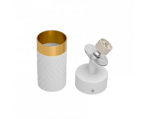 Накладной светильник WOLTA WSL-GU10/S09WG IP20 под лампу GU10 Белый/золото LINEA D60x170 1/50