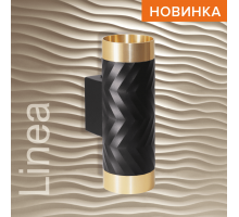 Накладной светильник WOLTA WSL-GU10/W09BG IP20 под лампу GU10 Чёрный/золото LINEA D55x170 1/30
