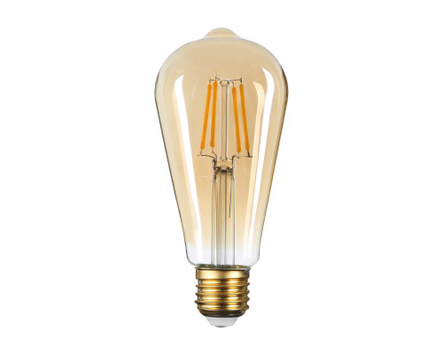 Светодиодная лампа WOLTA Filament, AC 220-240В, 50/60 Гц, золотое стекло, "ЛАМПА ЭДИСОНА", ST64, E27, 10 Вт, 800 лм, 2400 К, 1/10/50