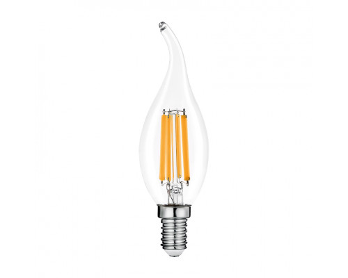 Светодиодная лампа WOLTA Filament, AC 210-240В, 50/60 Гц, прозрачное стекло, "Свеча на ветру", CT35, E14, 7 Вт, 630 лм, 3000 К, 1/10/100