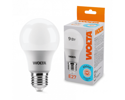 Светодиодная лампа WOLTA 25W60BL9E27 "Груша" A60 9Вт 800лм 6500К Е27 1/50