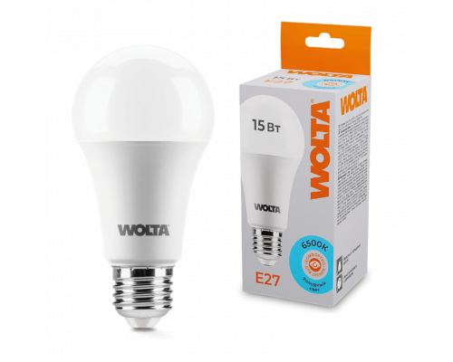 Светодиодная лампа WOLTA 25W60BL15E27 "Груша" A60 15Вт 1300лм 6500К Е27 1/50
