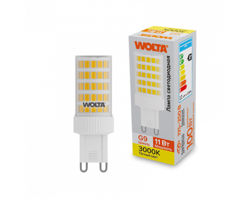 Светодиодная лампа WOLTA WSTD-JCD-11W3KG9-C "Капсульная" JCD 11Вт 1000лм 3000K G9 1/10/100/500